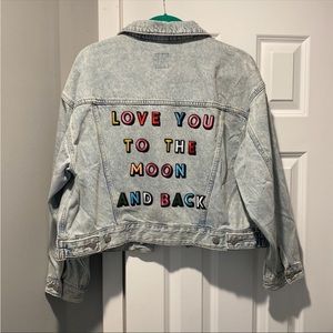 Cute Saying Custom Jean Jacket. Size L. Brand new ‼️
